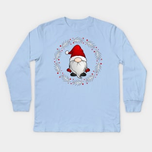 Santa Gnome Kids Long Sleeve T-Shirt